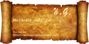 Welkusz Géza névjegykártya