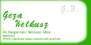 geza welkusz business card
